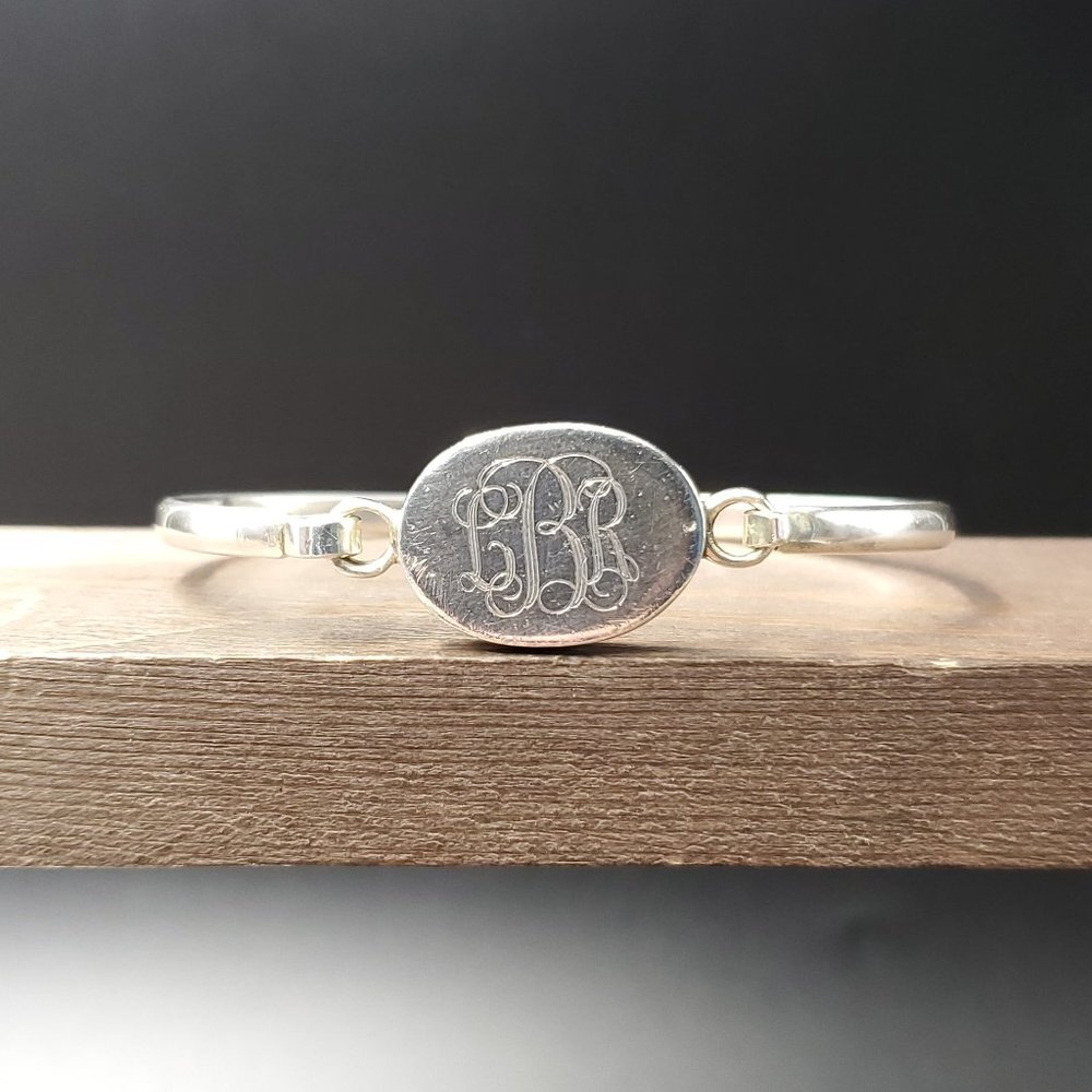 6 Inch Sterling Silver LRR Initials Bracelet